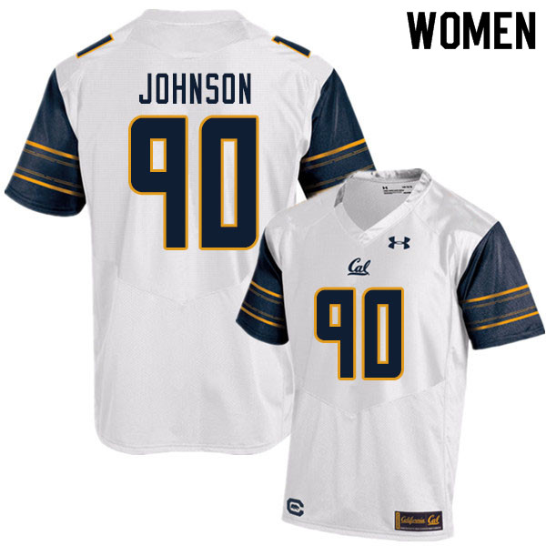 Women #90 Brett Johnson Cal Bears UA College Football Jerseys Sale-White - Click Image to Close